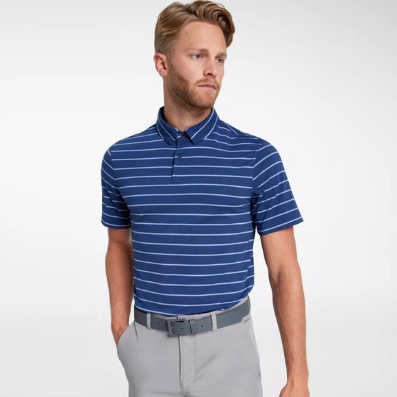 VRST Other - NWT men's VRST Golf Stripe Polo – Micro Feeder Deep Blue – Size XL